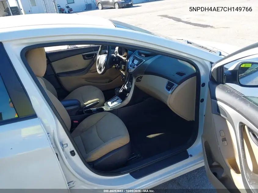 2012 HYUNDAI ELANTRA VIN 5NPDH4AE7CH149766 — фото 5