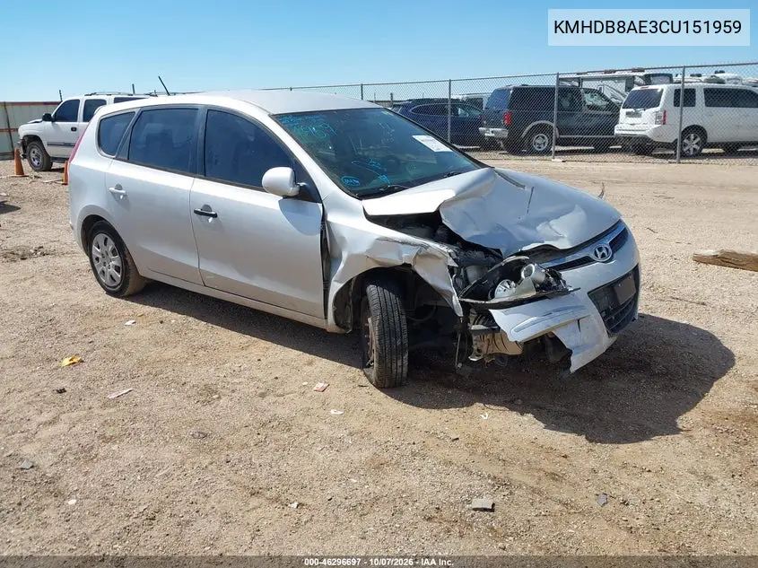 HYUNDAI ELANTRA 2012, VIN KMHDB8AE3CU151959