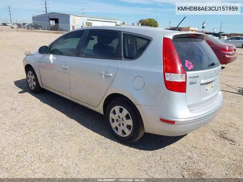 2012 HYUNDAI ELANTRA VIN KMHDB8AE3CU151959 — фото 3