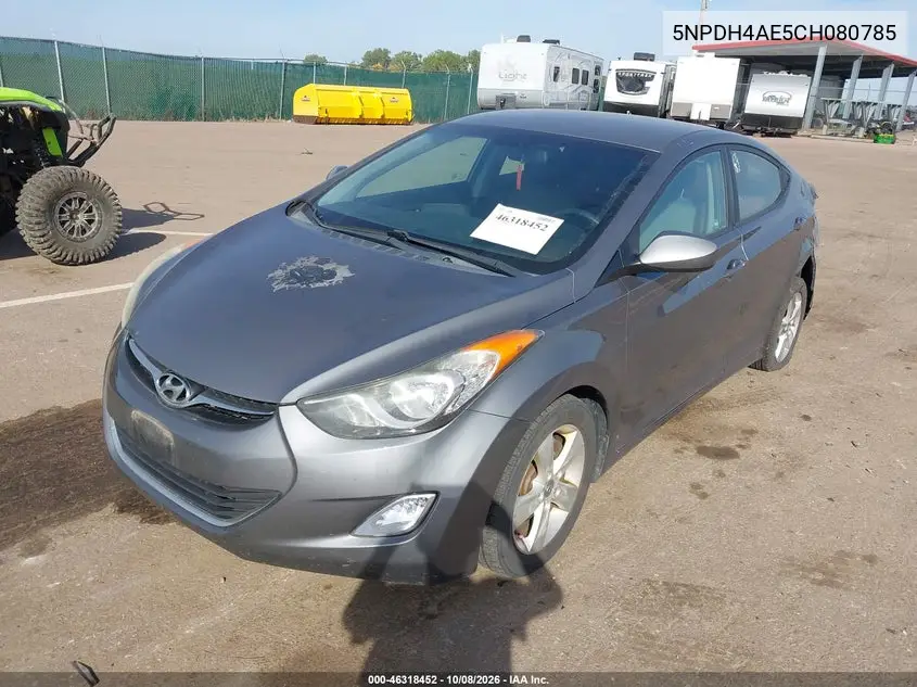 2012 HYUNDAI ELANTRA VIN 5NPDH4AE5CH080785 — фото 2
