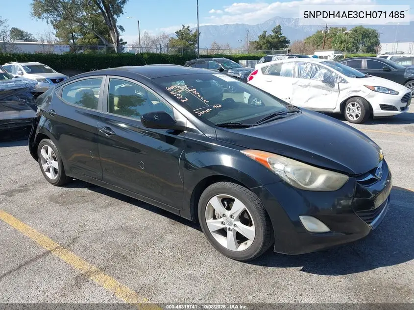 HYUNDAI ELANTRA 2012, VIN 5NPDH4AE3CH071485