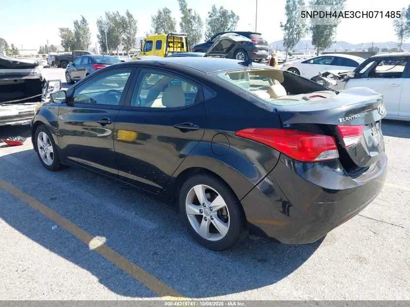 2012 HYUNDAI ELANTRA VIN 5NPDH4AE3CH071485 — фото 2
