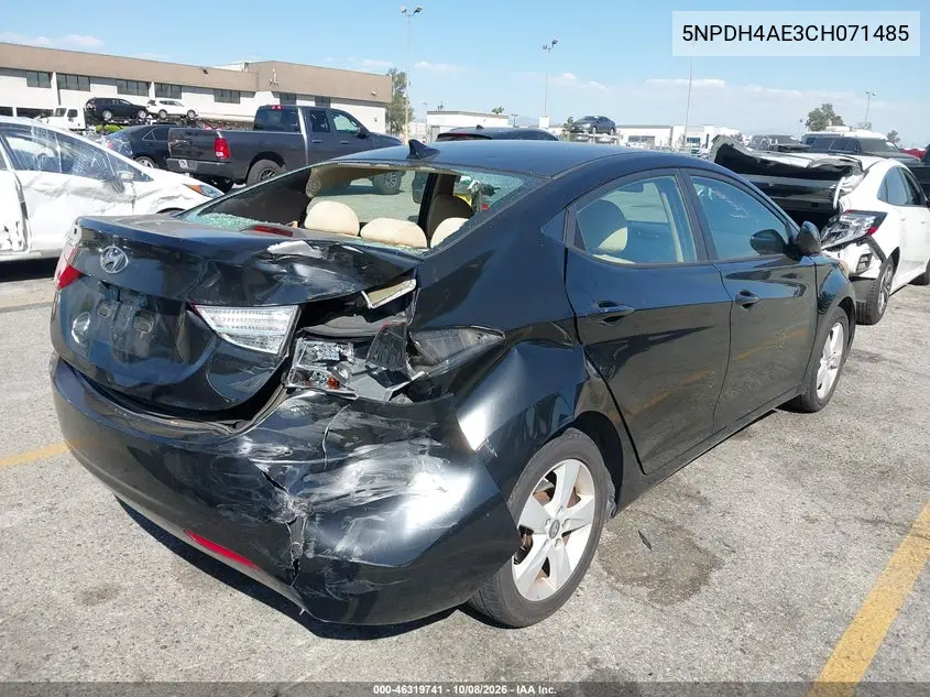 2012 HYUNDAI ELANTRA VIN 5NPDH4AE3CH071485 — фото 3