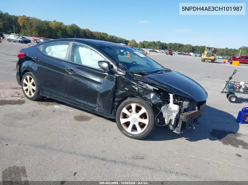 HYUNDAI ELANTRA 2012, VIN 5NPDH4AE3CH101987