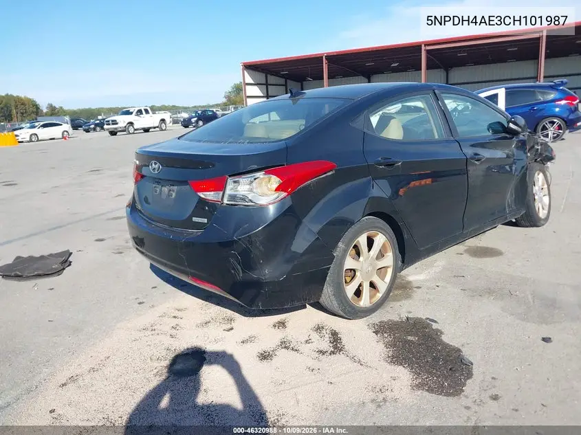 2012 HYUNDAI ELANTRA VIN 5NPDH4AE3CH101987 — фото 4