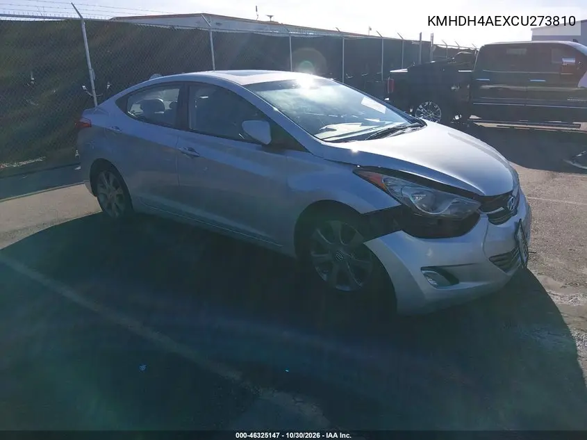 HYUNDAI ELANTRA 2012, VIN KMHDH4AEXCU273810