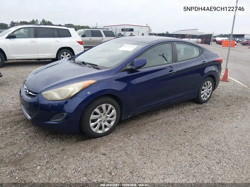 2012 HYUNDAI ELANTRA VIN 5NPDH4AE9CH122746 — фото 2