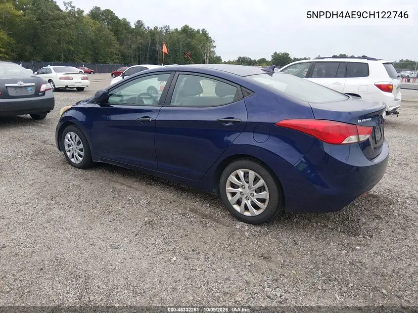 2012 HYUNDAI ELANTRA VIN 5NPDH4AE9CH122746 — фото 3