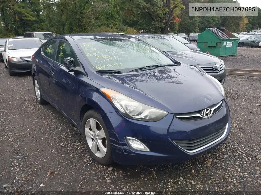 HYUNDAI ELANTRA 2012, VIN 5NPDH4AE7CH097085