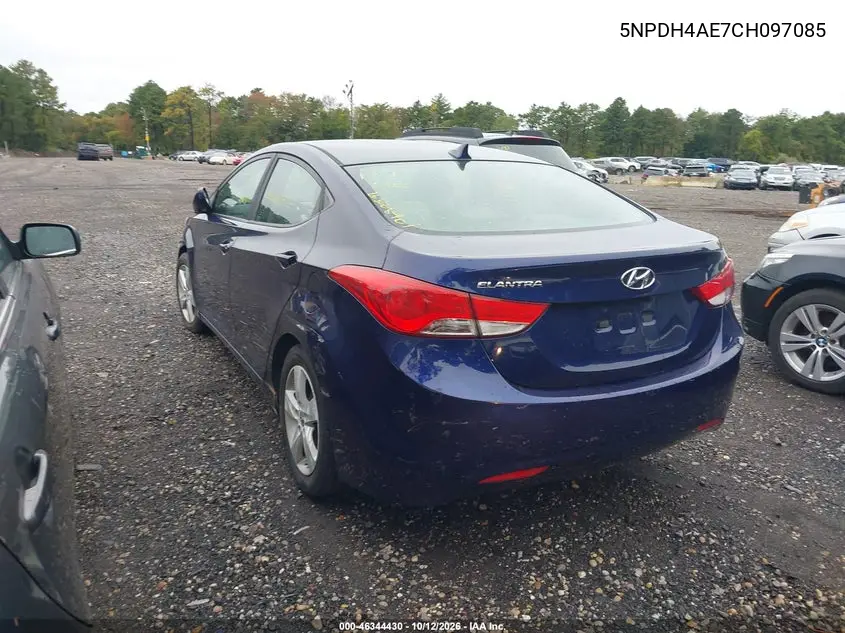 2012 HYUNDAI ELANTRA VIN 5NPDH4AE7CH097085 — фото 3