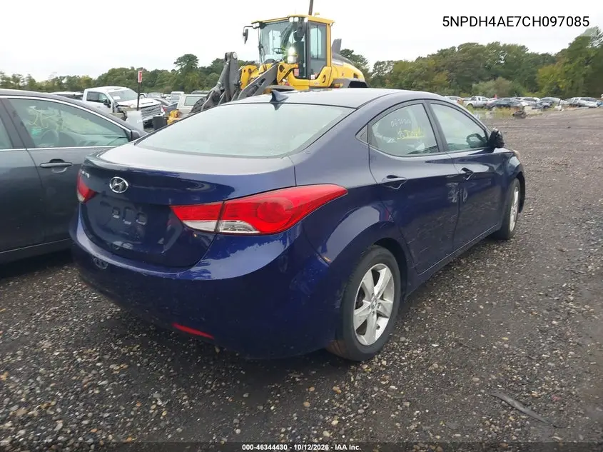 2012 HYUNDAI ELANTRA VIN 5NPDH4AE7CH097085 — фото 4
