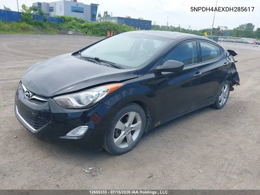 2013 HYUNDAI ELANTRA VIN 5NPDH4AEXDH285617 — фото 2