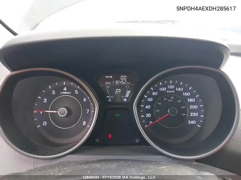 2013 HYUNDAI ELANTRA VIN 5NPDH4AEXDH285617 — фото 7