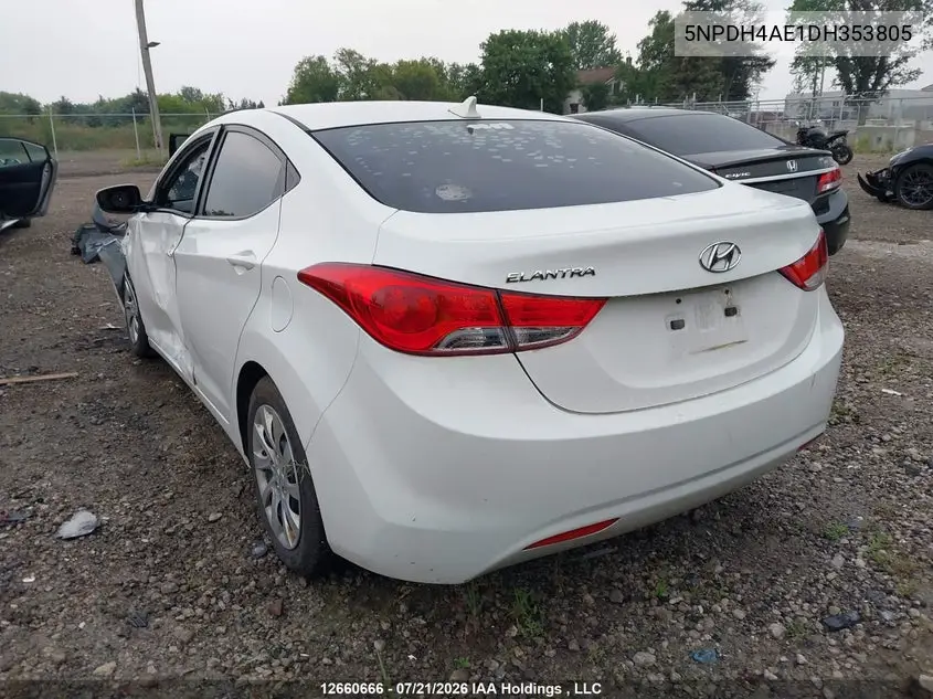 2013 HYUNDAI ELANTRA VIN 5NPDH4AE1DH353805 — фото 3