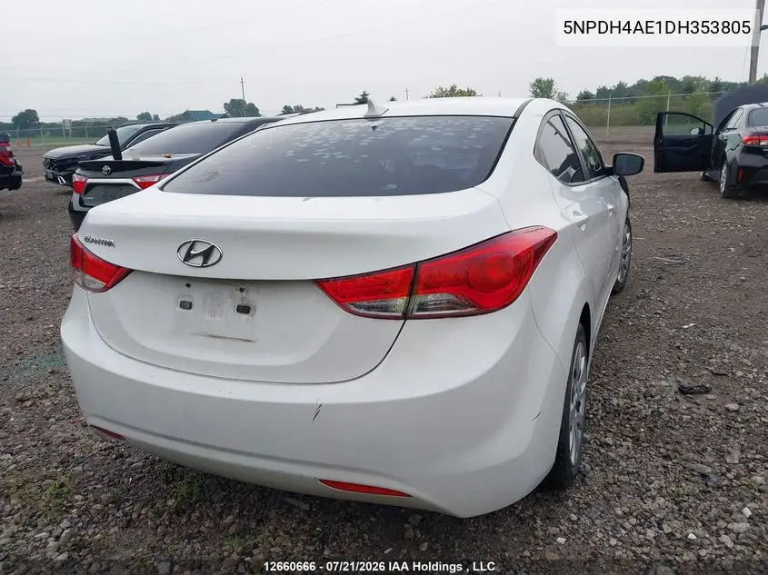 2013 HYUNDAI ELANTRA VIN 5NPDH4AE1DH353805 — фото 4