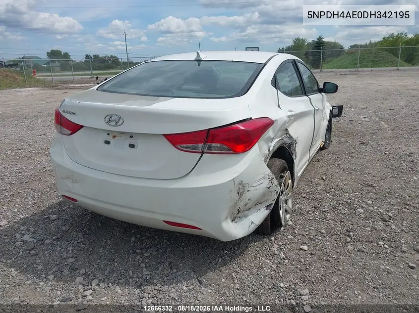 2013 HYUNDAI ELANTRA VIN 5NPDH4AE0DH342195 — фото 4