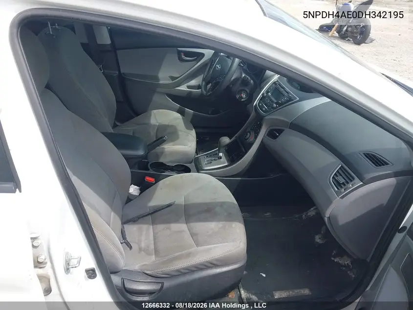 2013 HYUNDAI ELANTRA VIN 5NPDH4AE0DH342195 — фото 5