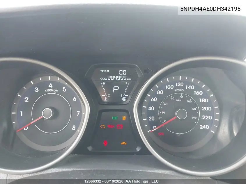 2013 HYUNDAI ELANTRA VIN 5NPDH4AE0DH342195 — фото 7