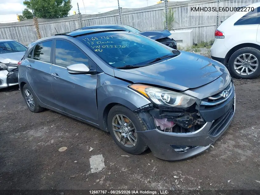 HYUNDAI ELANTRA 2013, VIN KMHD35LE6DU022270