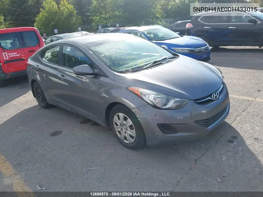 HYUNDAI ELANTRA 2013, VIN 5NPDH4AE0DH433015