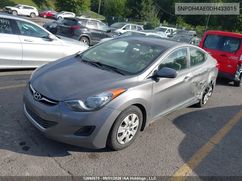 2013 HYUNDAI ELANTRA VIN 5NPDH4AE0DH433015 — фото 2