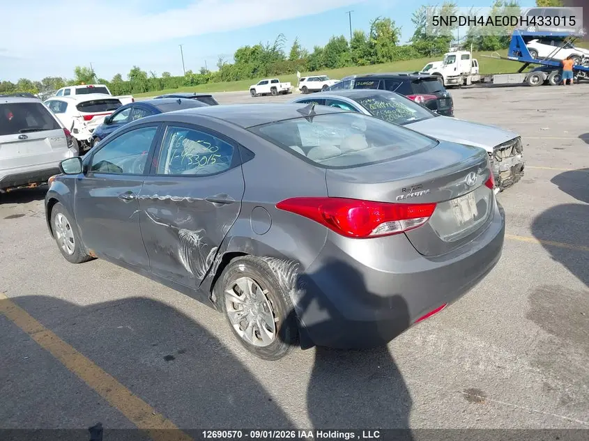 2013 HYUNDAI ELANTRA VIN 5NPDH4AE0DH433015 — фото 3
