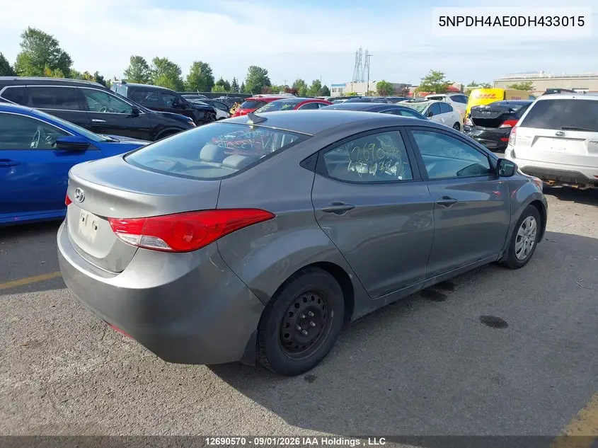 2013 HYUNDAI ELANTRA VIN 5NPDH4AE0DH433015 — фото 4