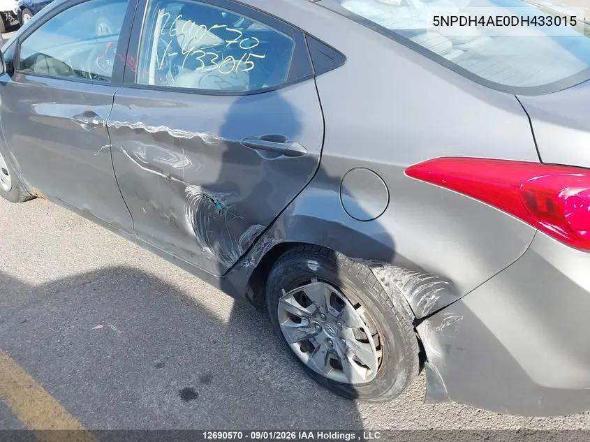 2013 HYUNDAI ELANTRA VIN 5NPDH4AE0DH433015 — фото 6
