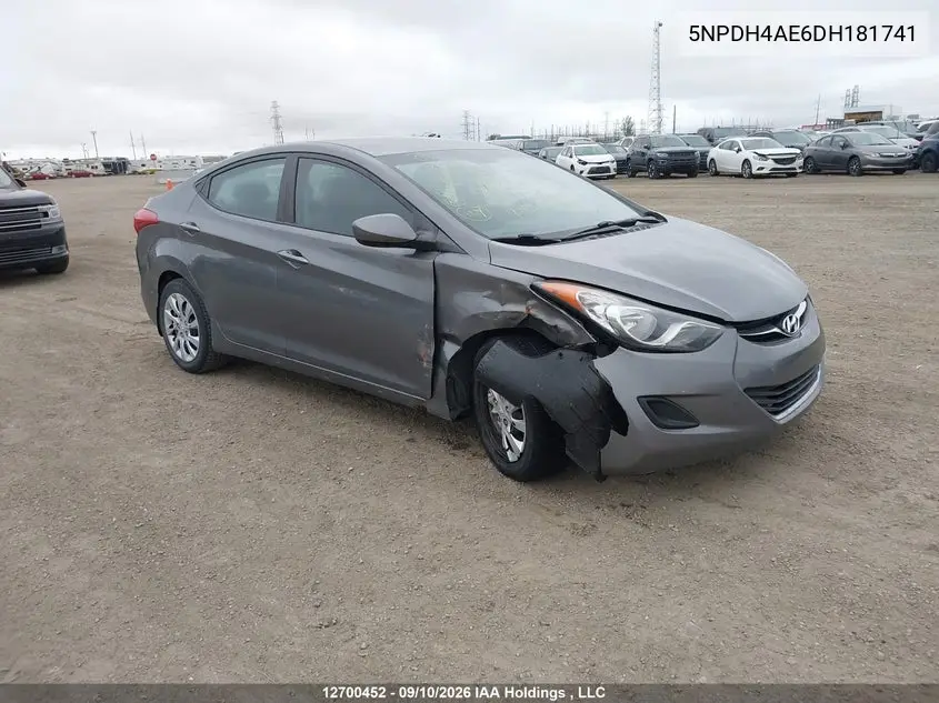 HYUNDAI ELANTRA 2013, VIN 5NPDH4AE6DH181741