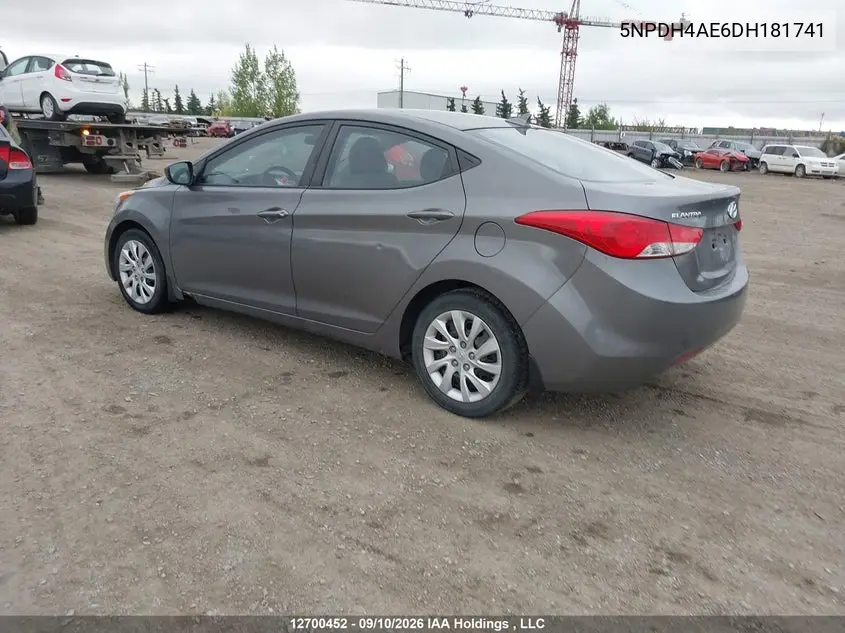 2013 HYUNDAI ELANTRA VIN 5NPDH4AE6DH181741 — фото 3