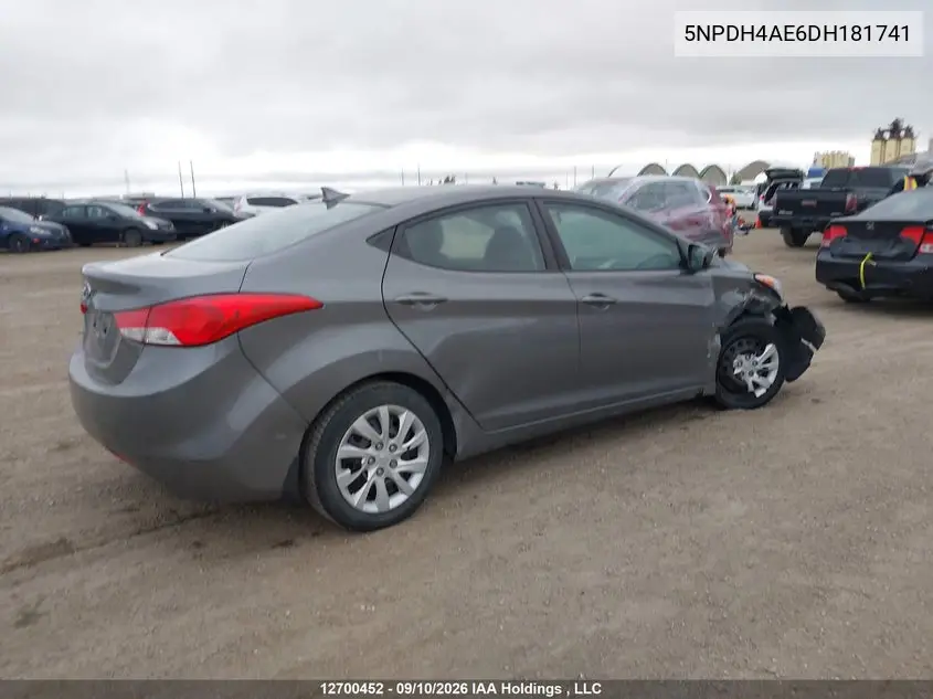 2013 HYUNDAI ELANTRA VIN 5NPDH4AE6DH181741 — фото 4