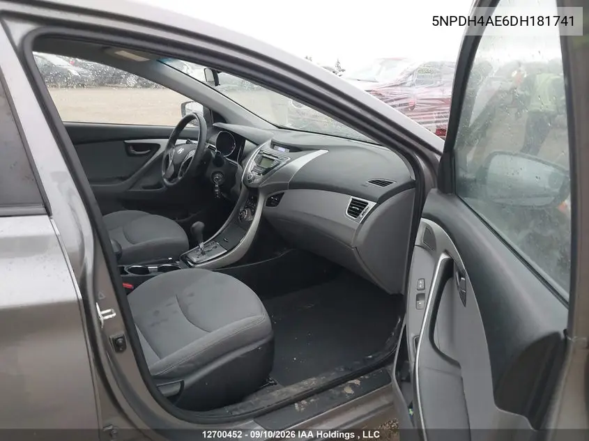 2013 HYUNDAI ELANTRA VIN 5NPDH4AE6DH181741 — фото 5
