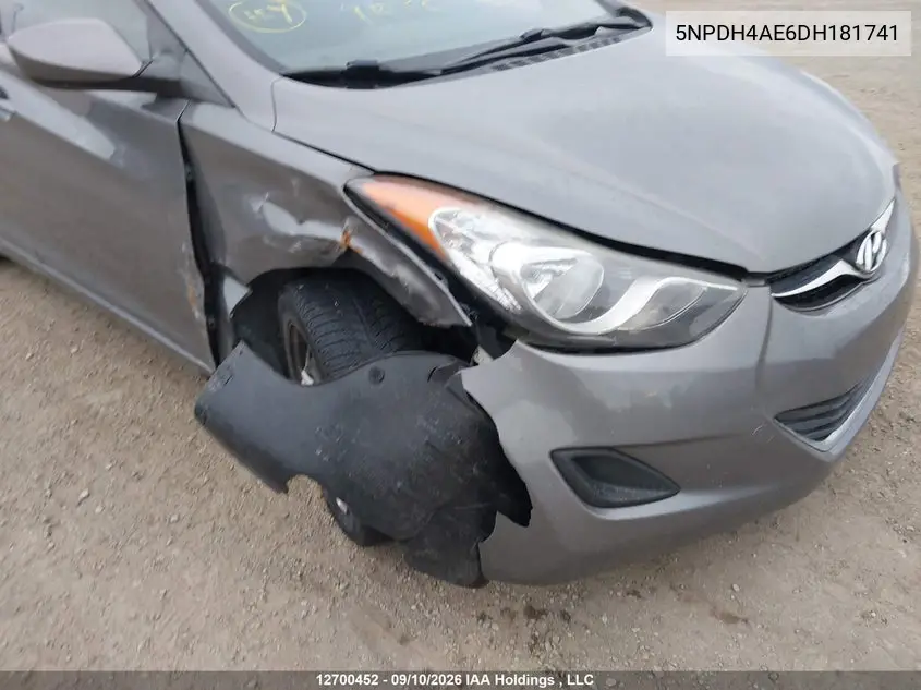 2013 HYUNDAI ELANTRA VIN 5NPDH4AE6DH181741 — фото 6