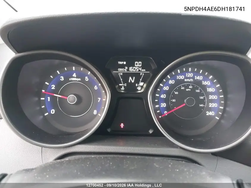 2013 HYUNDAI ELANTRA VIN 5NPDH4AE6DH181741 — фото 7