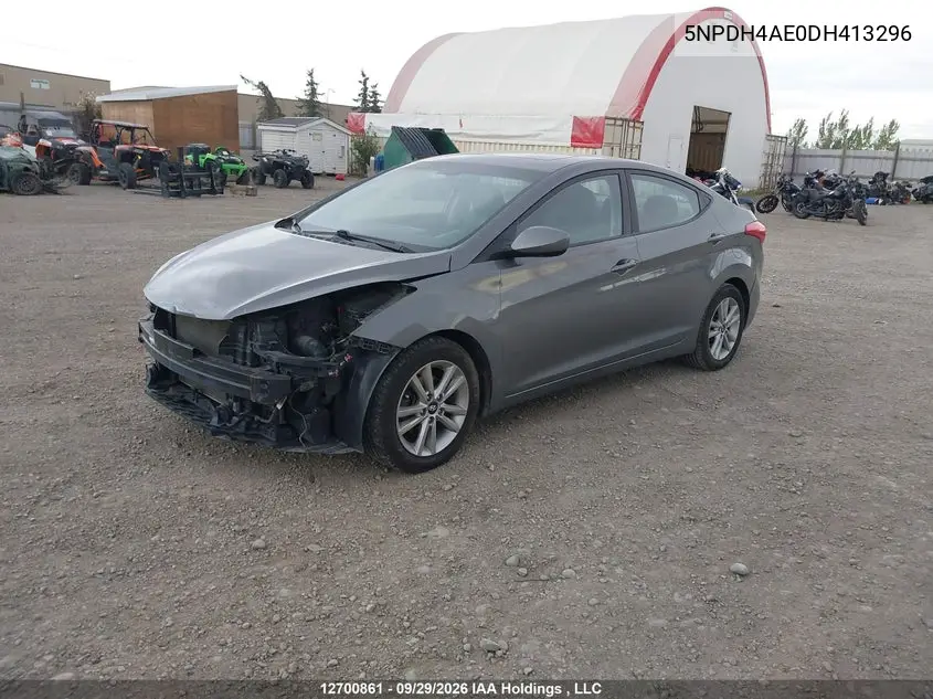 2013 HYUNDAI ELANTRA VIN 5NPDH4AE0DH413296 — фото 2