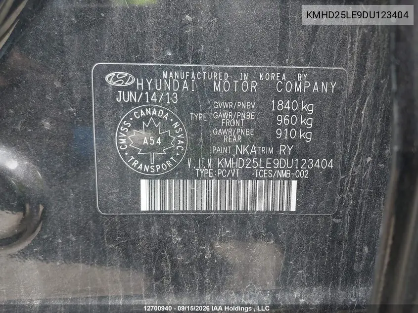 2013 HYUNDAI ELANTRA VIN KMHD25LE9DU123404 — фото 19