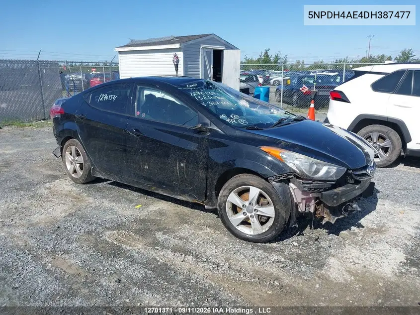 HYUNDAI ELANTRA 2013, VIN 5NPDH4AE4DH387477