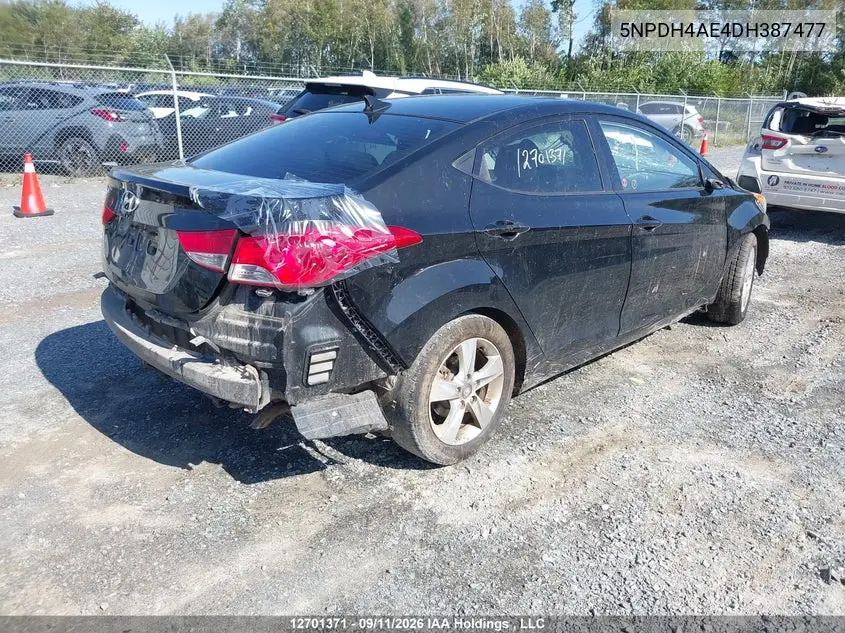 2013 HYUNDAI ELANTRA VIN 5NPDH4AE4DH387477 — фото 4