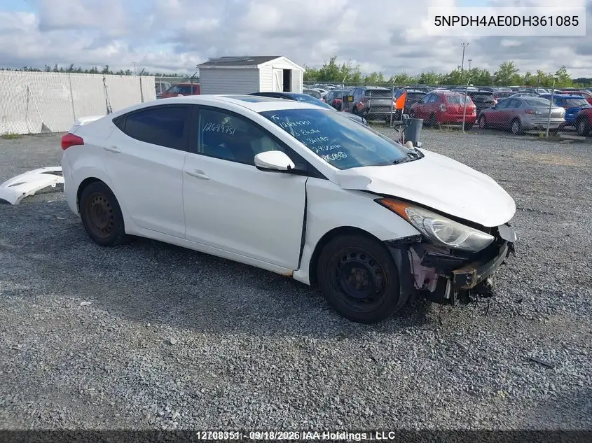 HYUNDAI ELANTRA 2013, VIN 5NPDH4AE0DH361085