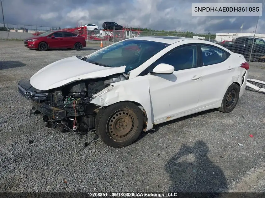 2013 HYUNDAI ELANTRA VIN 5NPDH4AE0DH361085 — фото 2