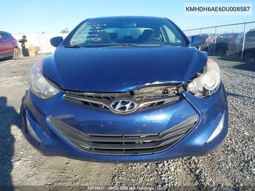 2013 HYUNDAI ELANTRA VIN KMHDH6AE6DU008587 — фото 6