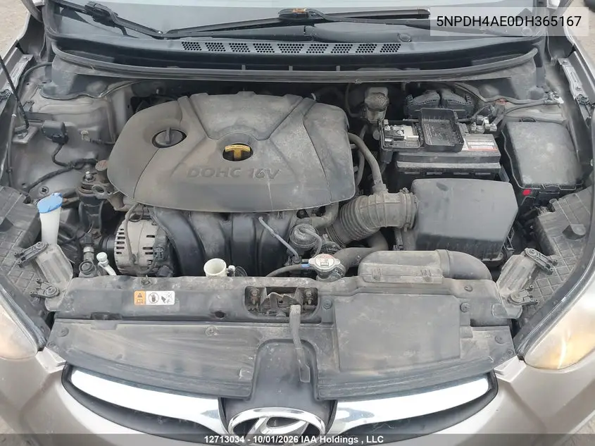 2013 HYUNDAI ELANTRA VIN 5NPDH4AE0DH365167 — фото 10