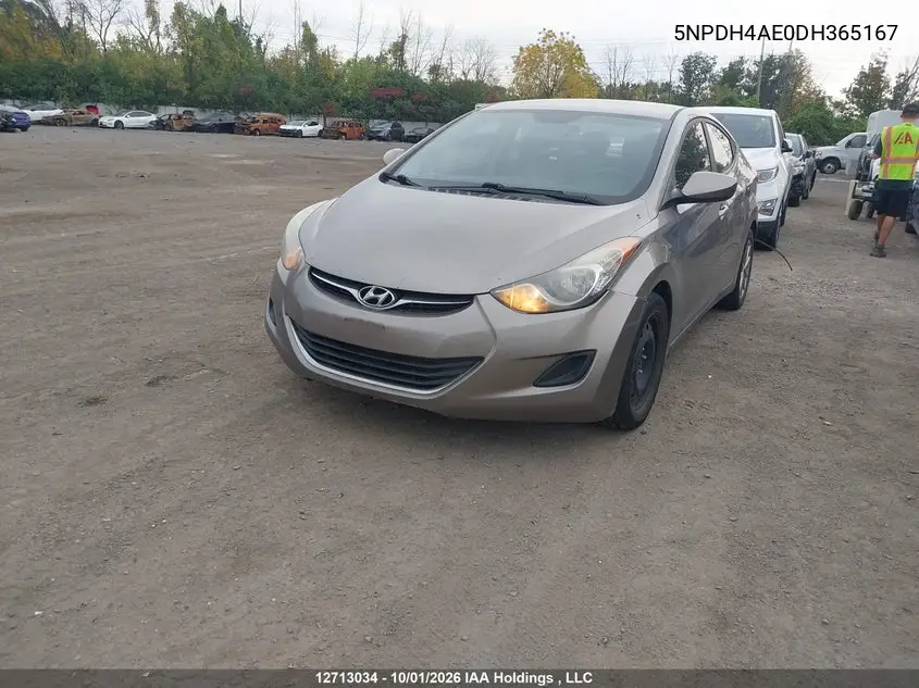 2013 HYUNDAI ELANTRA VIN 5NPDH4AE0DH365167 — фото 2