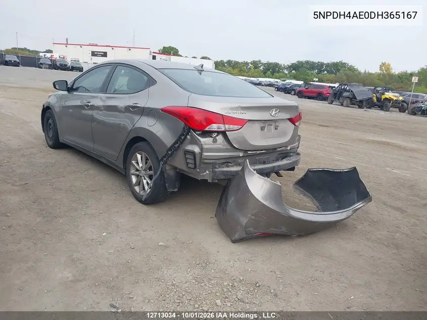 2013 HYUNDAI ELANTRA VIN 5NPDH4AE0DH365167 — фото 3