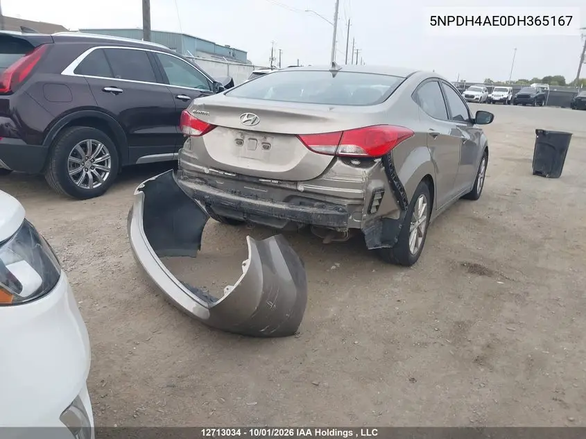 2013 HYUNDAI ELANTRA VIN 5NPDH4AE0DH365167 — фото 4