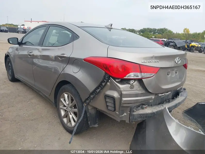 2013 HYUNDAI ELANTRA VIN 5NPDH4AE0DH365167 — фото 6