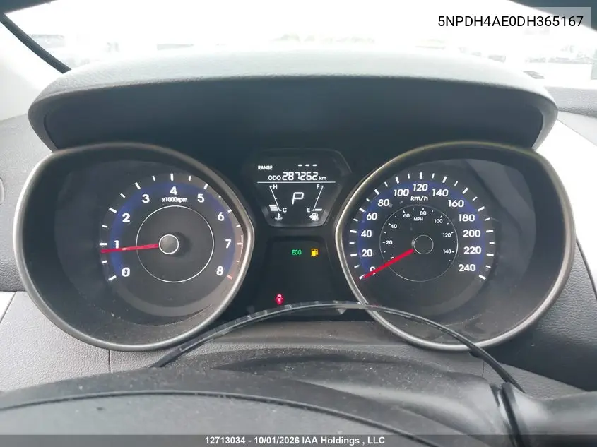 2013 HYUNDAI ELANTRA VIN 5NPDH4AE0DH365167 — фото 7