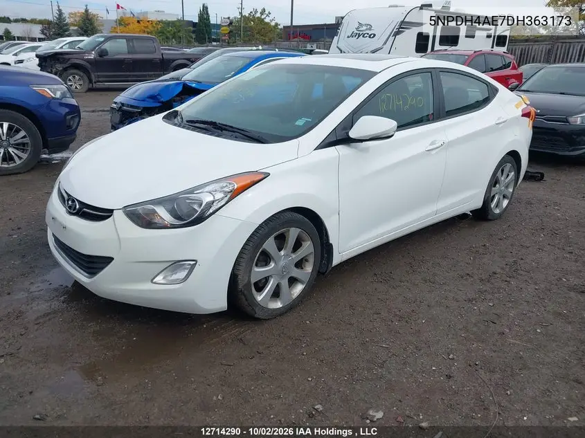 2013 HYUNDAI ELANTRA VIN 5NPDH4AE7DH363173 — фото 2