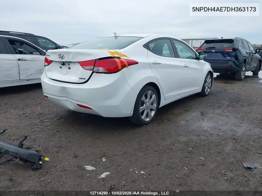 2013 HYUNDAI ELANTRA VIN 5NPDH4AE7DH363173 — фото 4