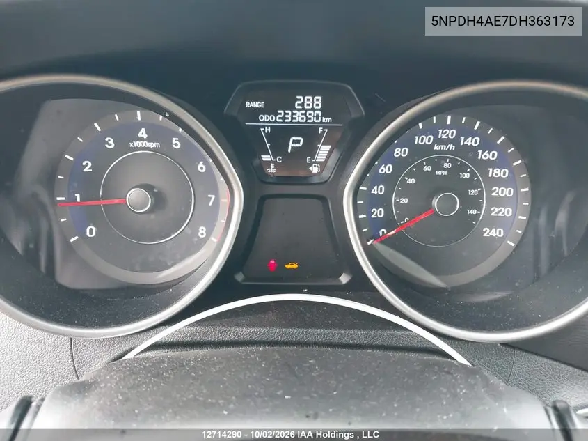 2013 HYUNDAI ELANTRA VIN 5NPDH4AE7DH363173 — фото 7